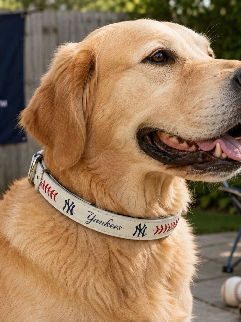New York Yankees MLB Dog Collar Baseball Stitch Adjustable X-Large dog pet lover
